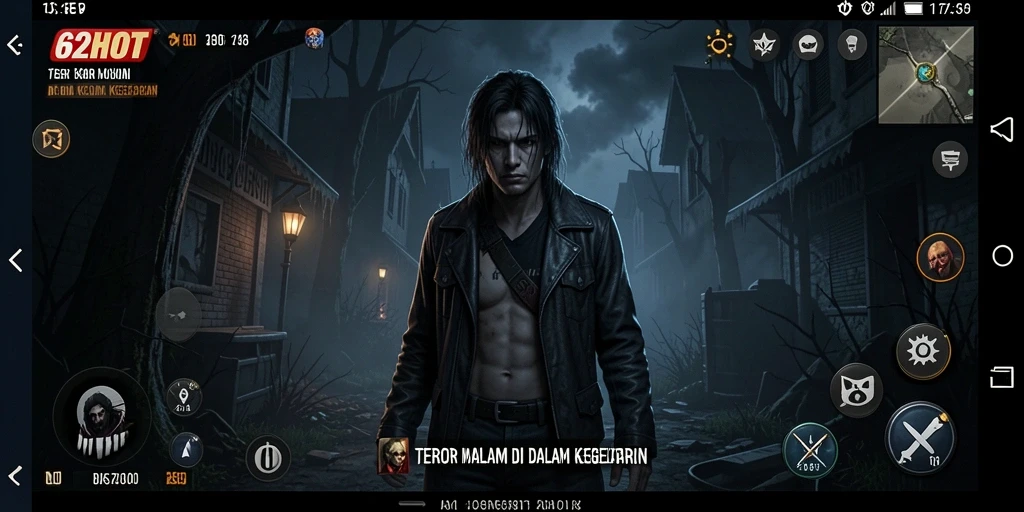 Screenshot dari gameplay 62HOT menampilkan ketegangan horor yang mendalam.