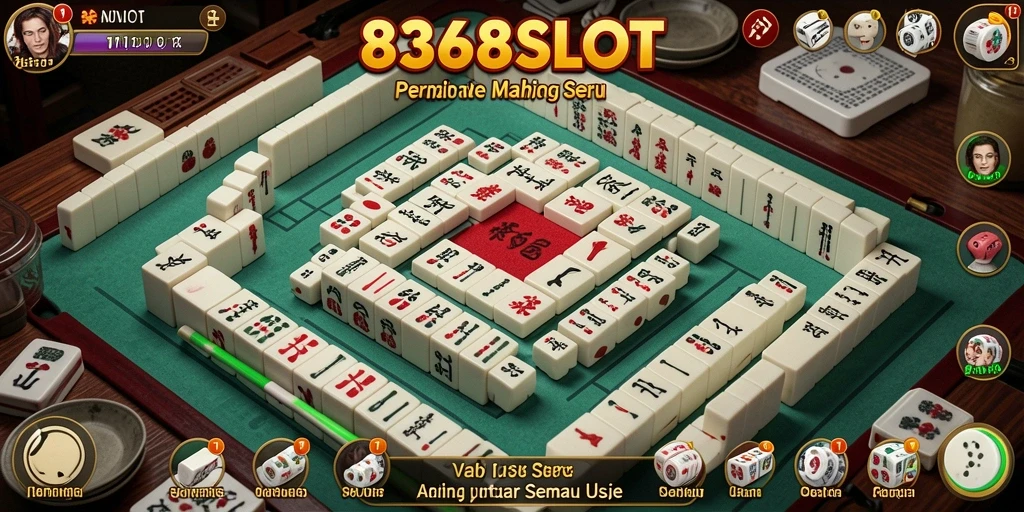Screenshot gameplay 8368SLOT menampilkan berbagai ubin Mahjong yang menarik.