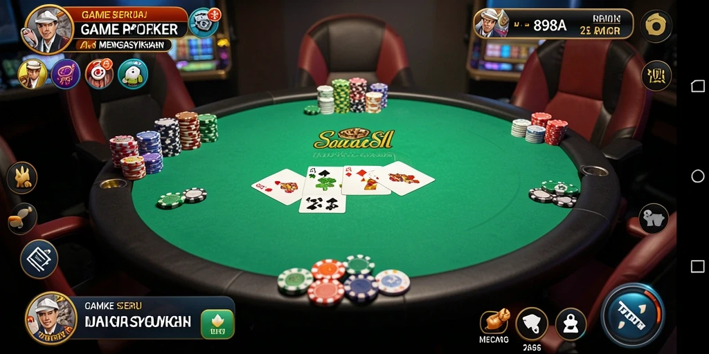 Screenshot utama 898A menampilkan aksi seru dalam permainan Poker.