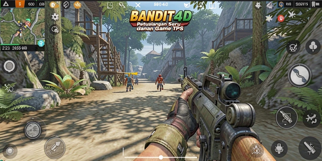 Tampilan menarik dari gameplay peperangan di BANDIT4D.