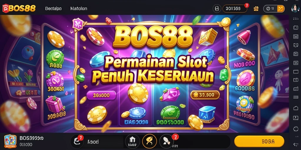 Tampilan gameplay BOS88 menunjukkan putaran slot yang penuh warna dan interaktif.
