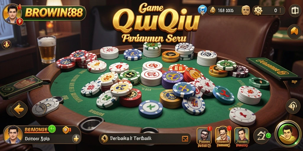 Screenshot BROWIN88 menampilkan gameplay QiuQiu yang mengasyikkan.