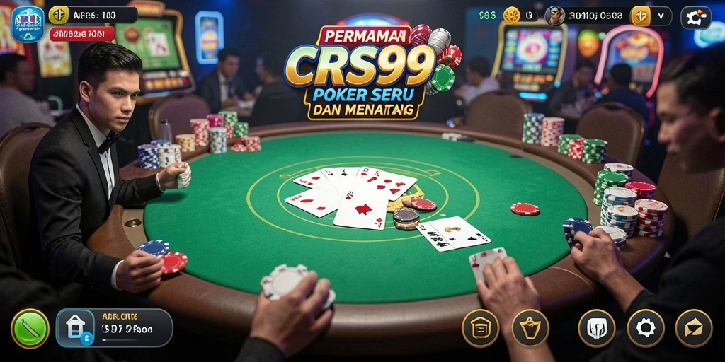 Tampilan gameplay Poker yang seru dan mendebarkan di CRS99.