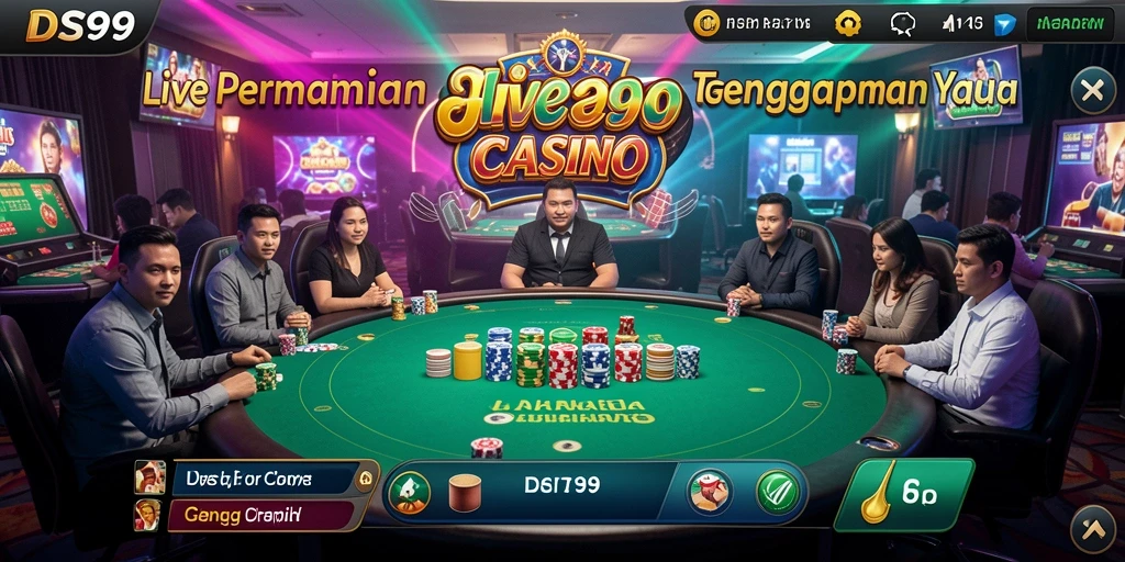 Tampilan gameplay Live Casino yang menegangkan di DS99.