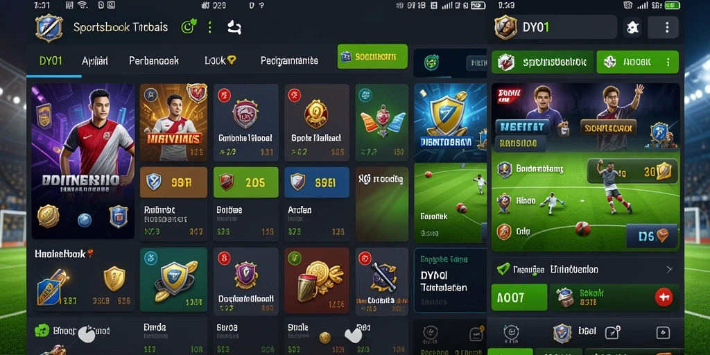 Screenshot DY01 menunjukkan antarmuka sportsbook yang menarik.
