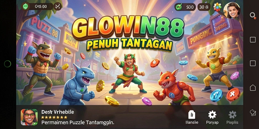 Tampilan screenshot GLOWIN88 yang menunjukkan gameplay menantang Puzzle.