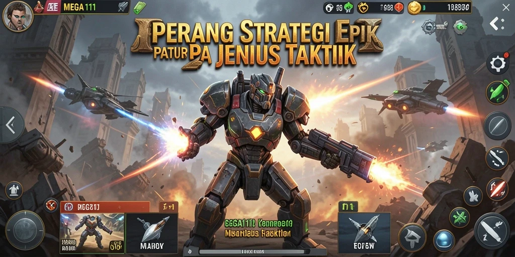 Pemandangan aksi strategis dalam gameplay MEGA111 yang mendebarkan.
