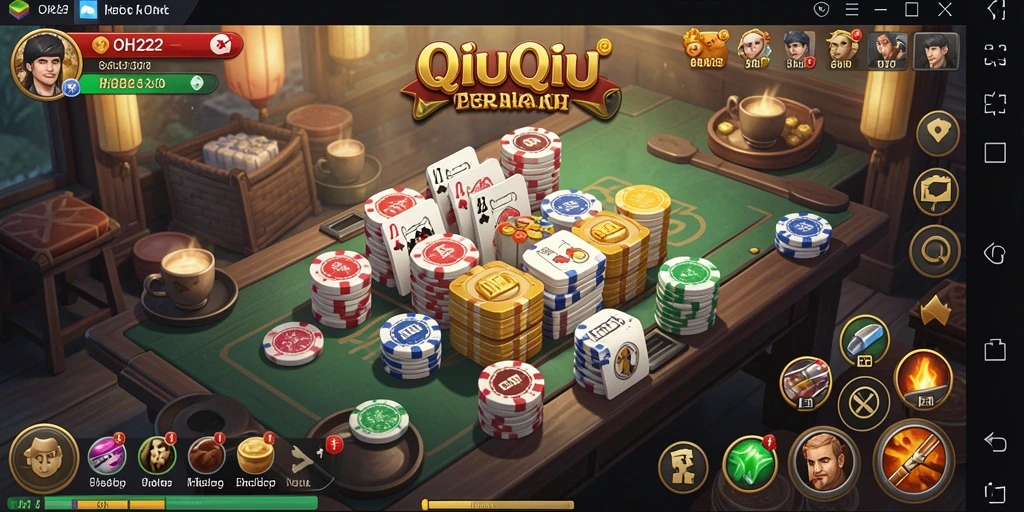 Tampilan seru gameplay QiuQiu di OH222.