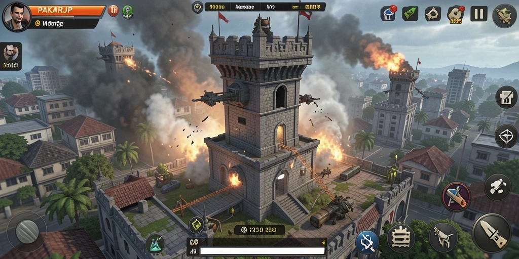 Tampilan menarik dari gameplay Tower Defense di PAKARJP yang menantang.