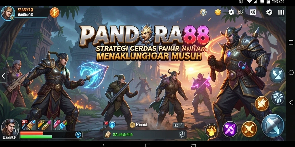 Screenshot menampilkan pertempuran strategis dalam PANDORA88.