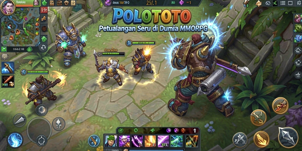 Tangkapan layar <strong>POLOTOTO</strong> menunjukkan aksi pertarungan seru di dunia MMORPG.