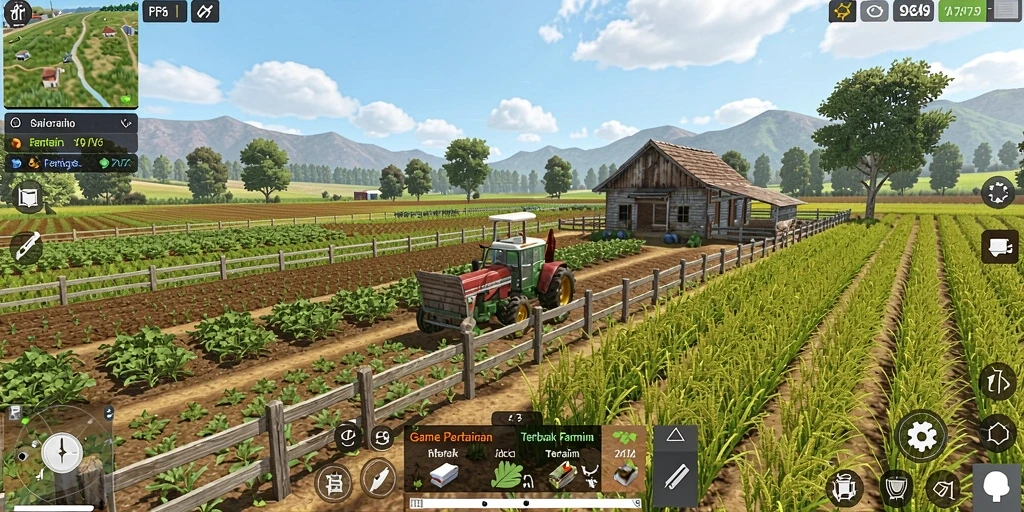 Screenshot menunjukkan gameplay seru dalam mengelola pertanian di RP79.