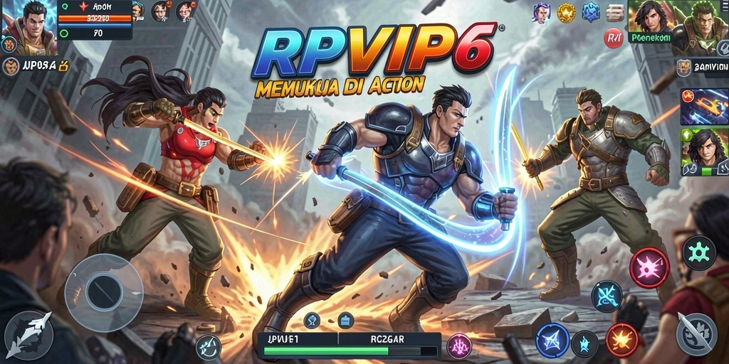 Gameplay RPVIP6 yang mendebarkan dengan pertempuran intens.