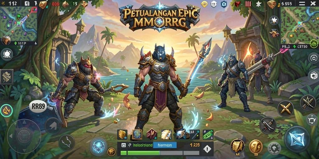 Gameplay seru di RR89 dengan pertarungan dan eksplorasi dunia MMORPG.