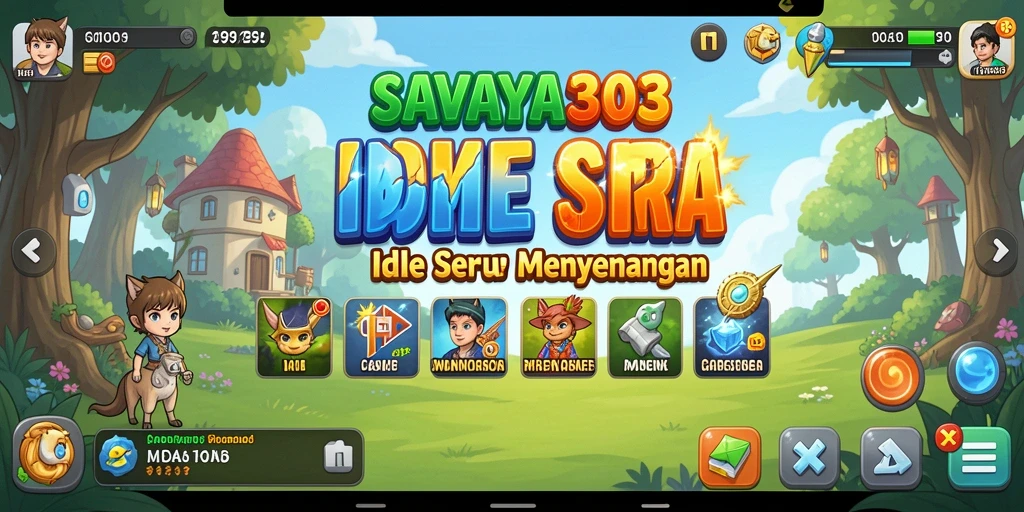 Tampilan utama gameplay SAVAYA303 dengan berbagai aktivitas Idle.