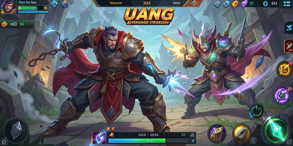 Screenshot gameplay UANG dengan aksi seru di arena MOBA.