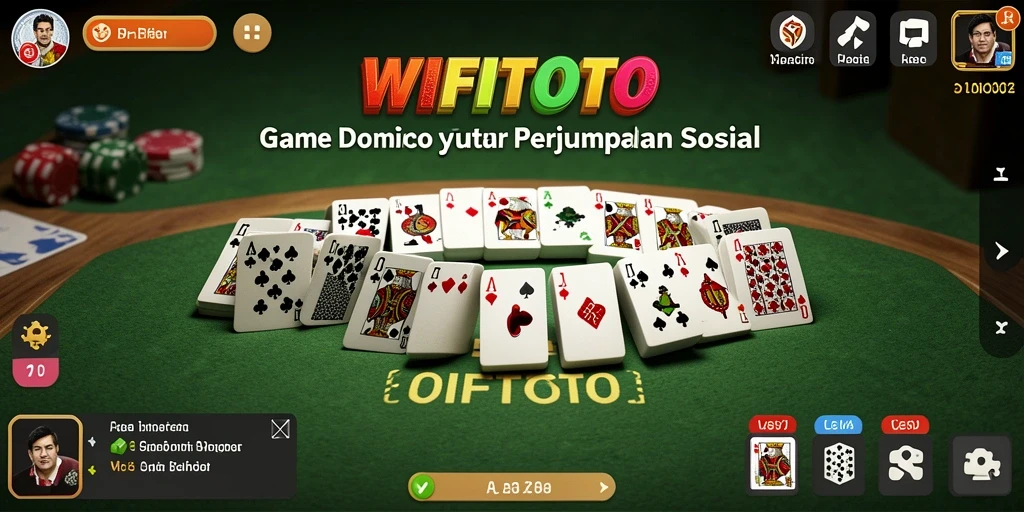 Tampilan gameplay domino seru di WIFITOTO dengan interaksi sosial.